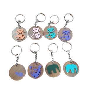 🔥Lot of 8 Clear Animal Acrylic Keychains with Colored Enamel Keyring Holder New